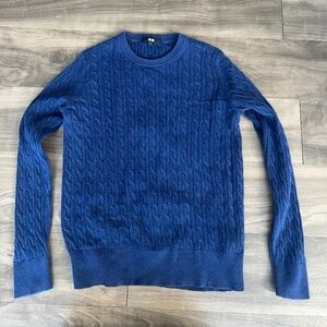 Blue cable net sweater